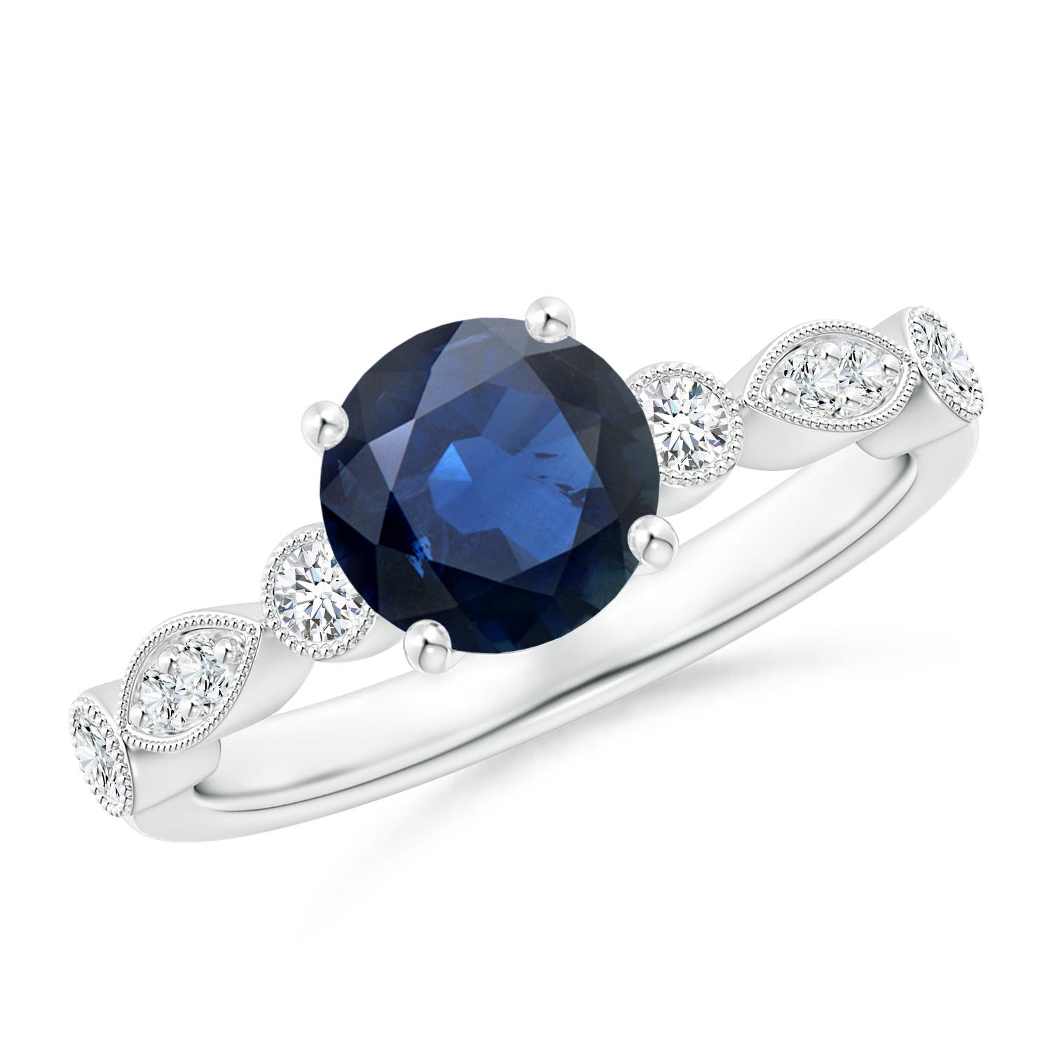 AA - Blue Sapphire / 1.75 CT / 14 KT White Gold