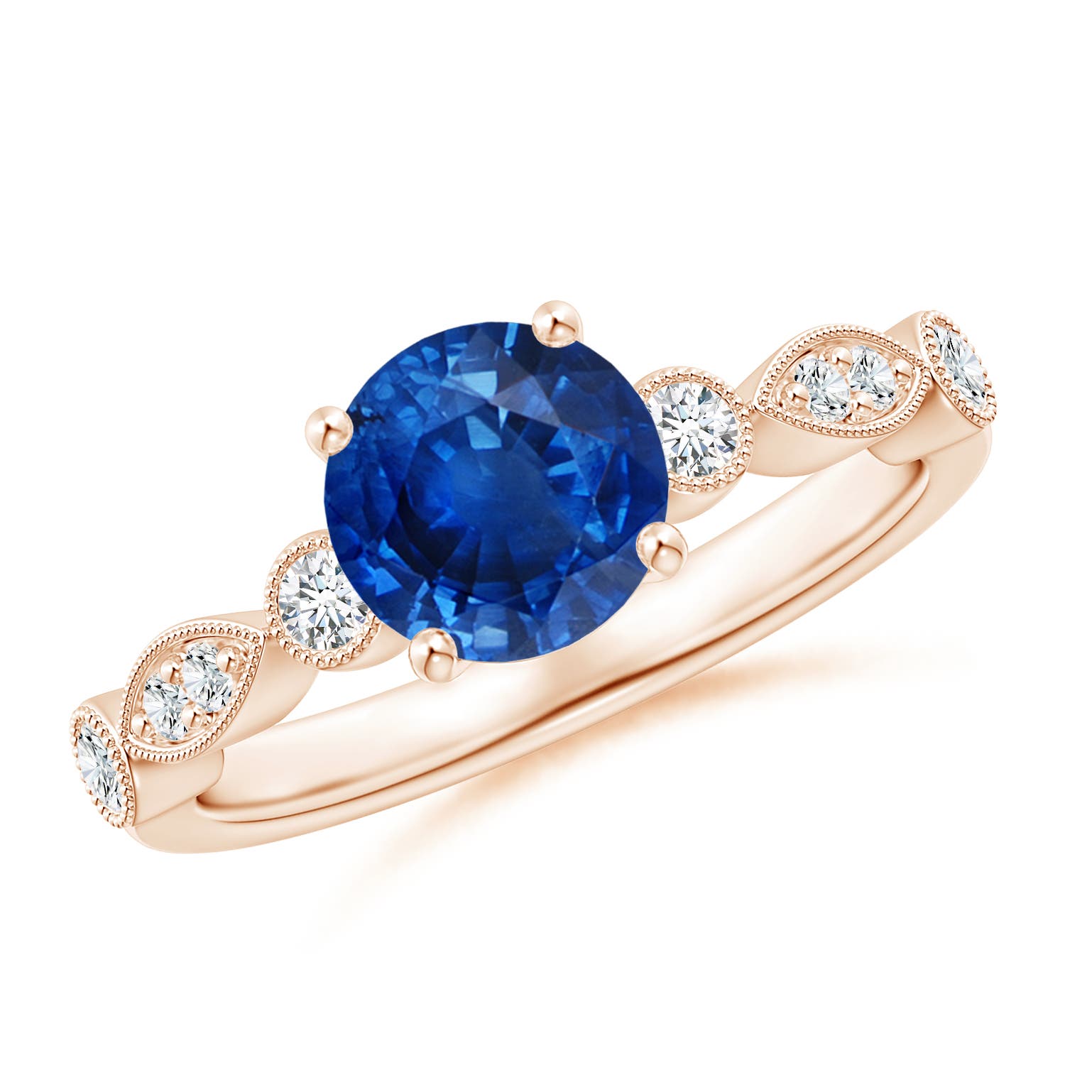 AAA - Blue Sapphire / 1.75 CT / 14 KT Rose Gold