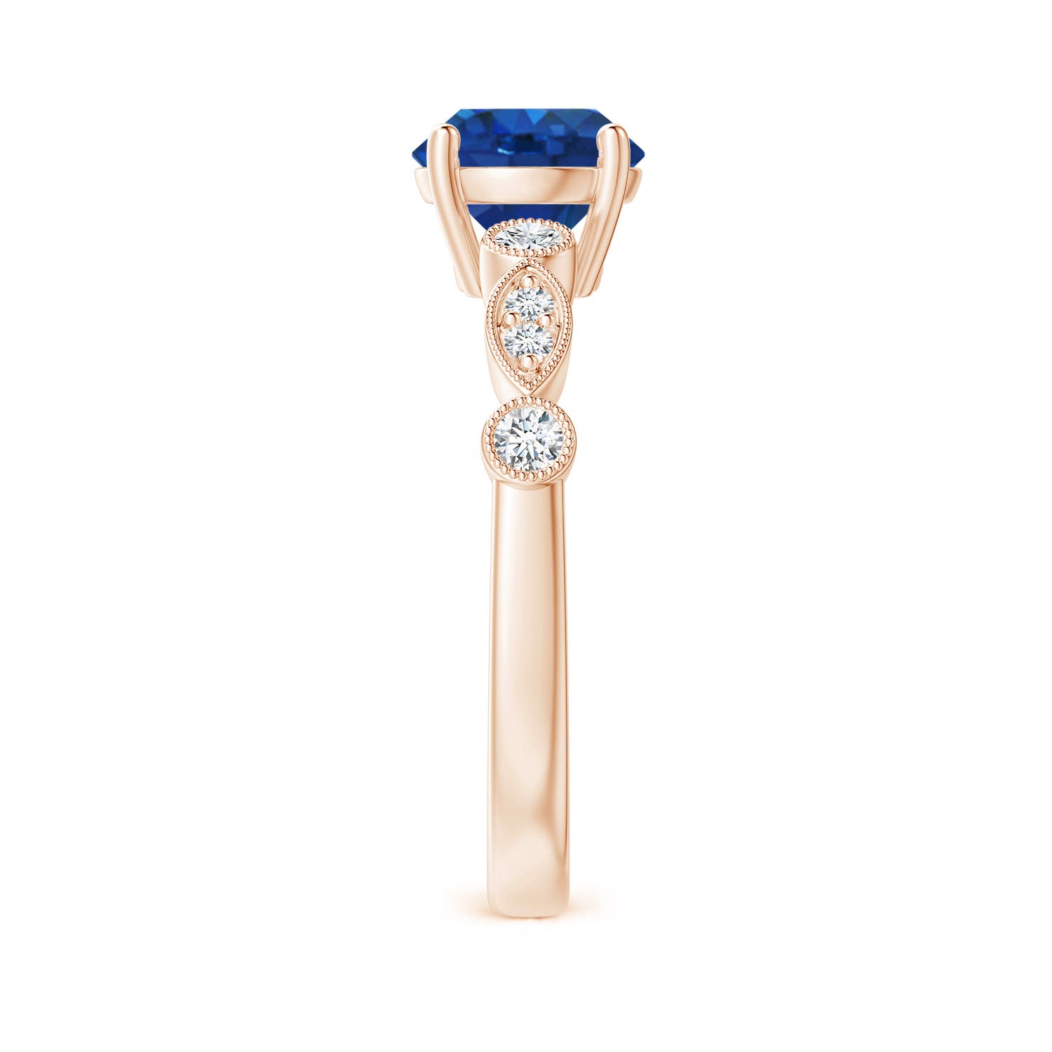 AAA - Blue Sapphire / 1.75 CT / 14 KT Rose Gold