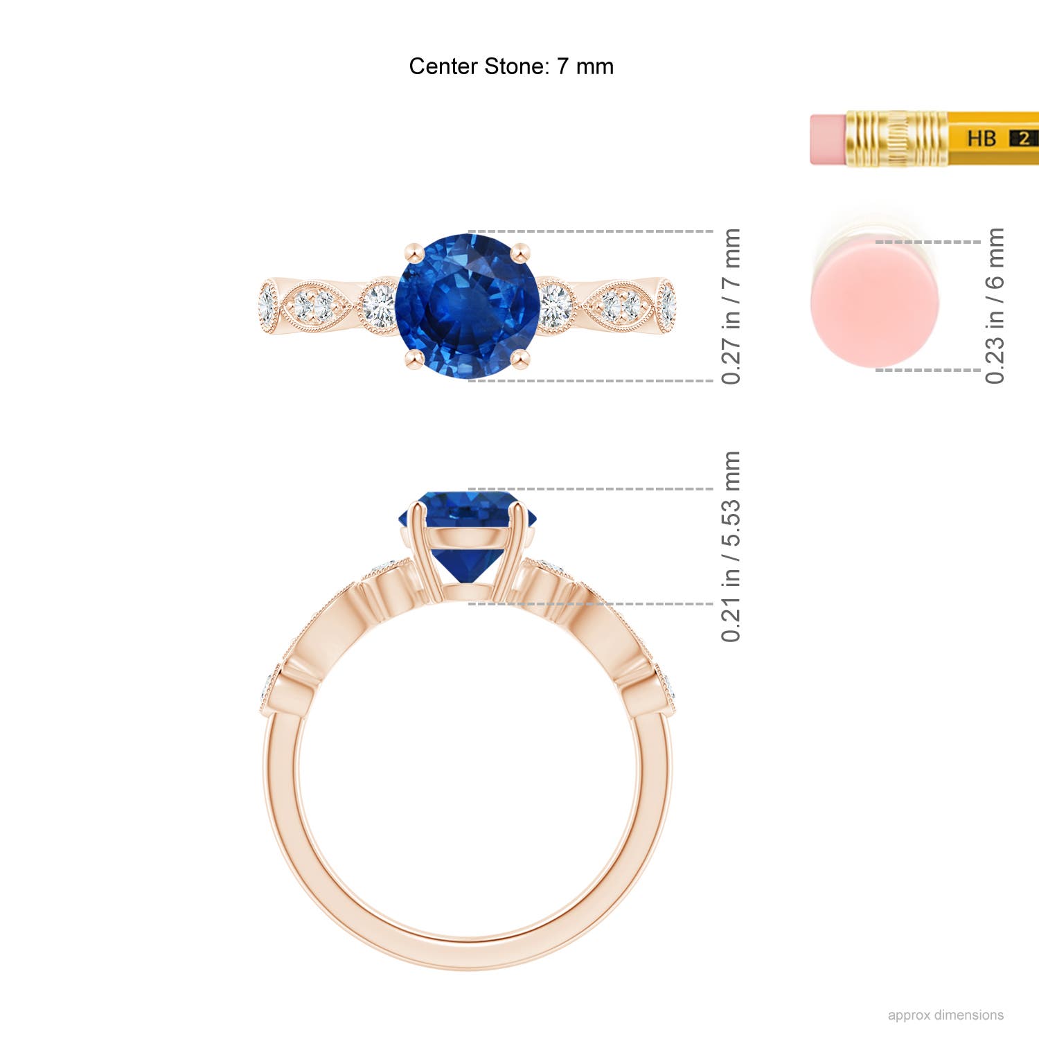 AAA - Blue Sapphire / 1.75 CT / 14 KT Rose Gold