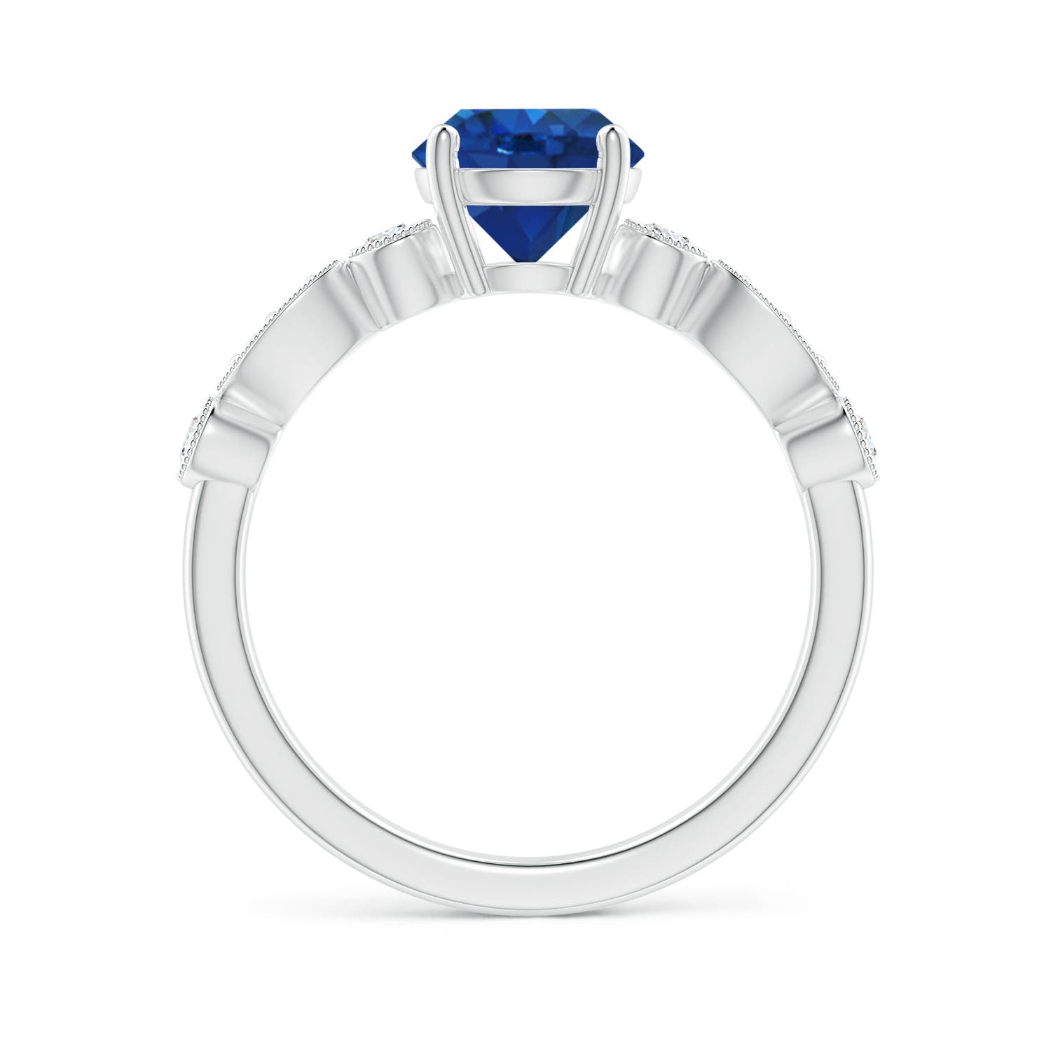 AAA - Blue Sapphire / 1.75 CT / 14 KT White Gold