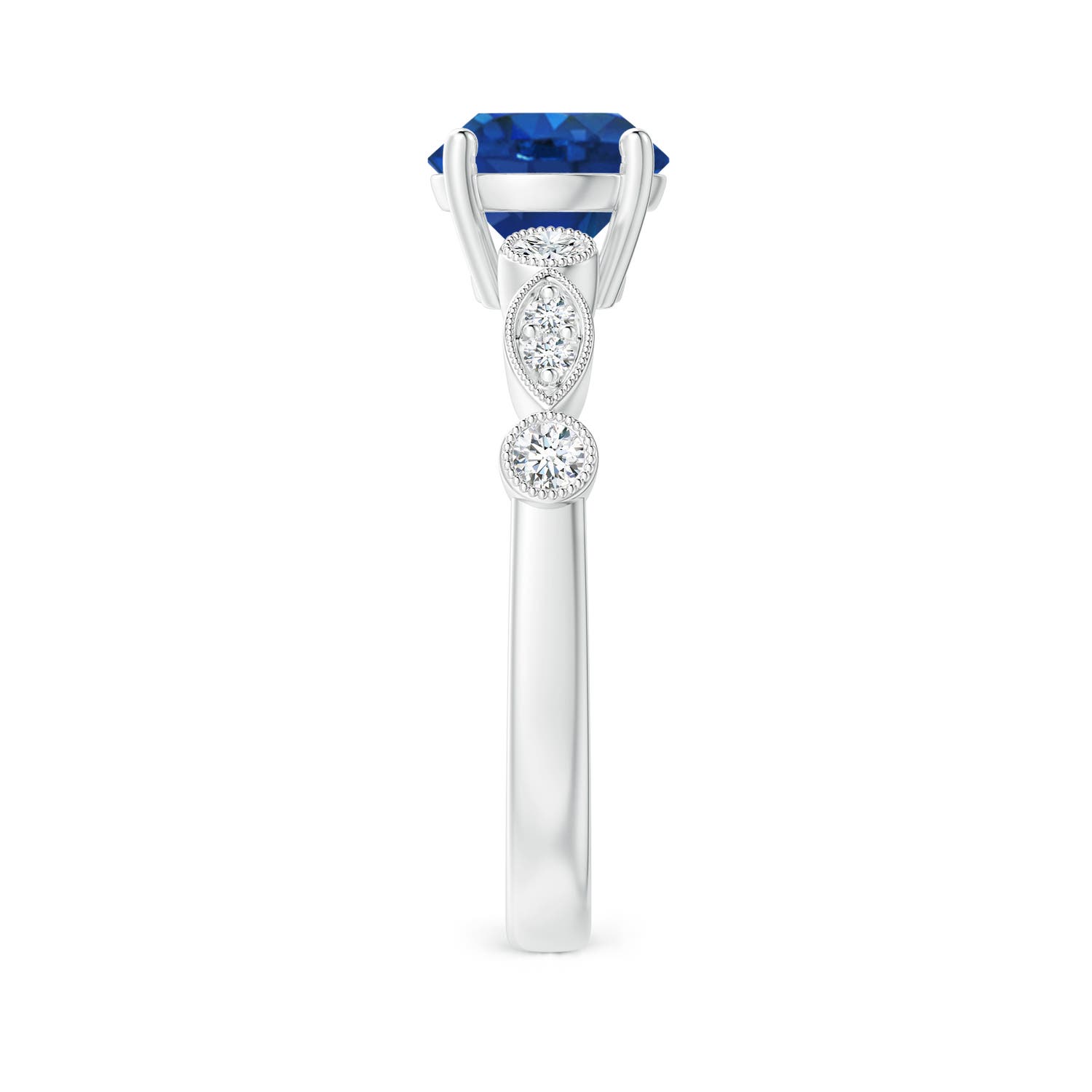 AAA - Blue Sapphire / 1.75 CT / 14 KT White Gold