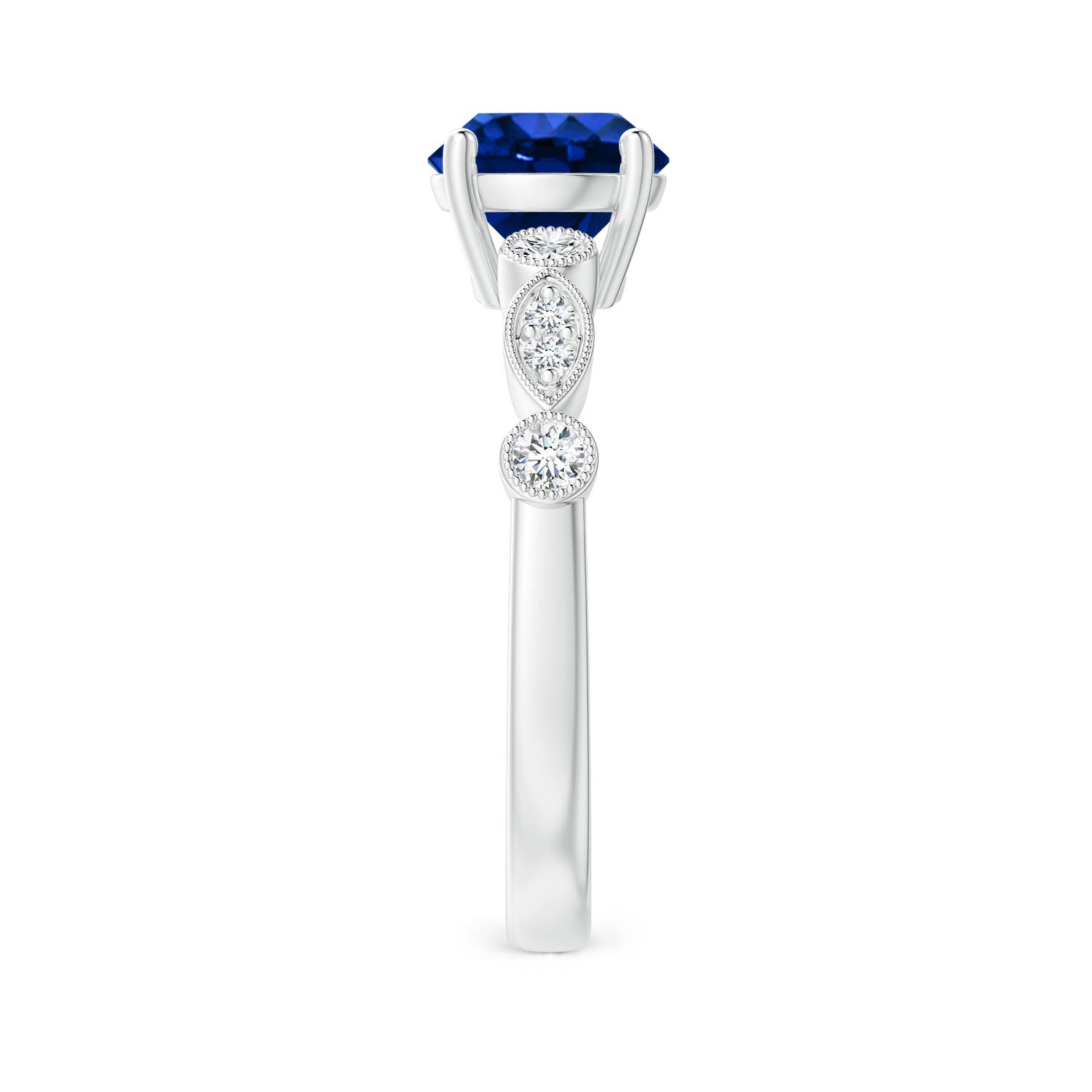 AAAA - Blue Sapphire / 1.75 CT / 14 KT White Gold