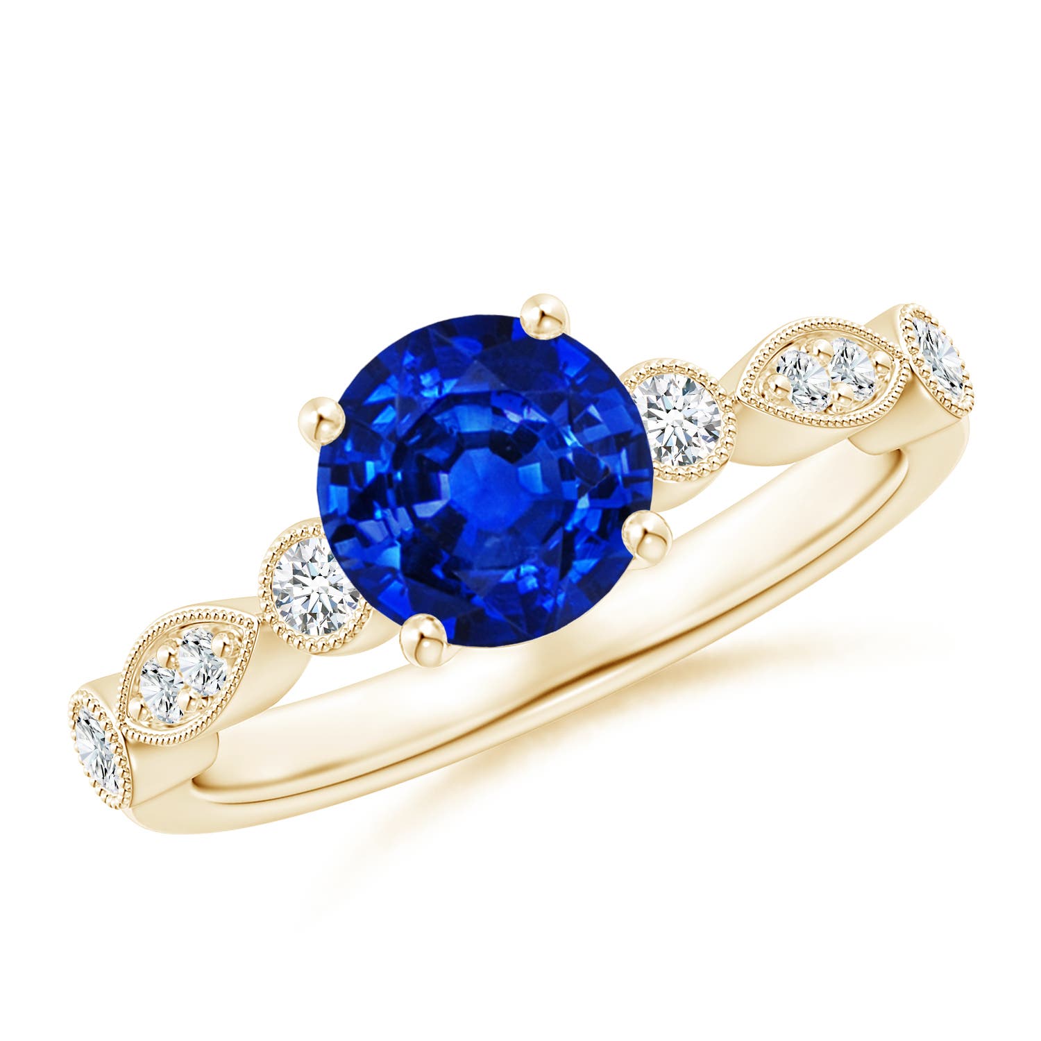 AAAA - Blue Sapphire / 1.75 CT / 14 KT Yellow Gold