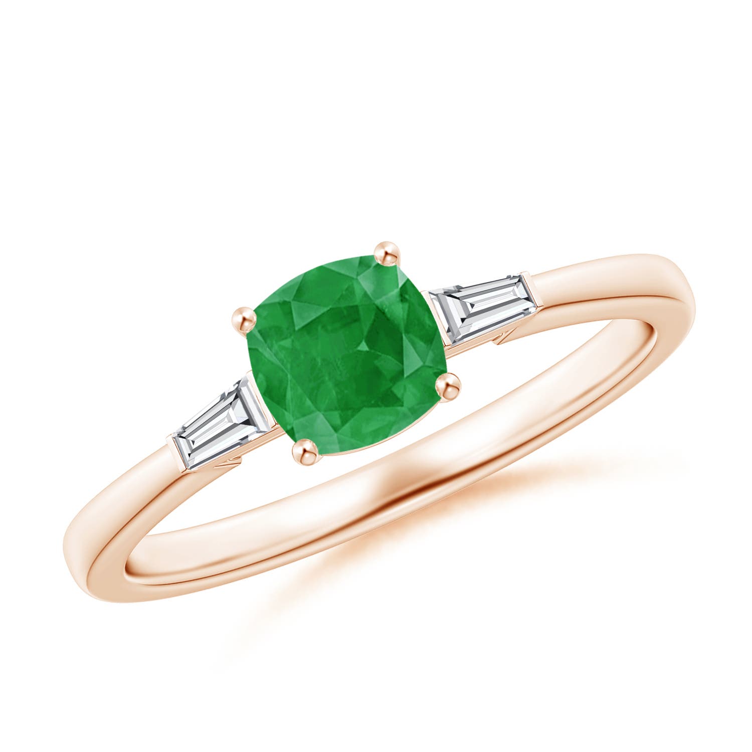 A - Emerald / 0.83 CT / 14 KT Rose Gold