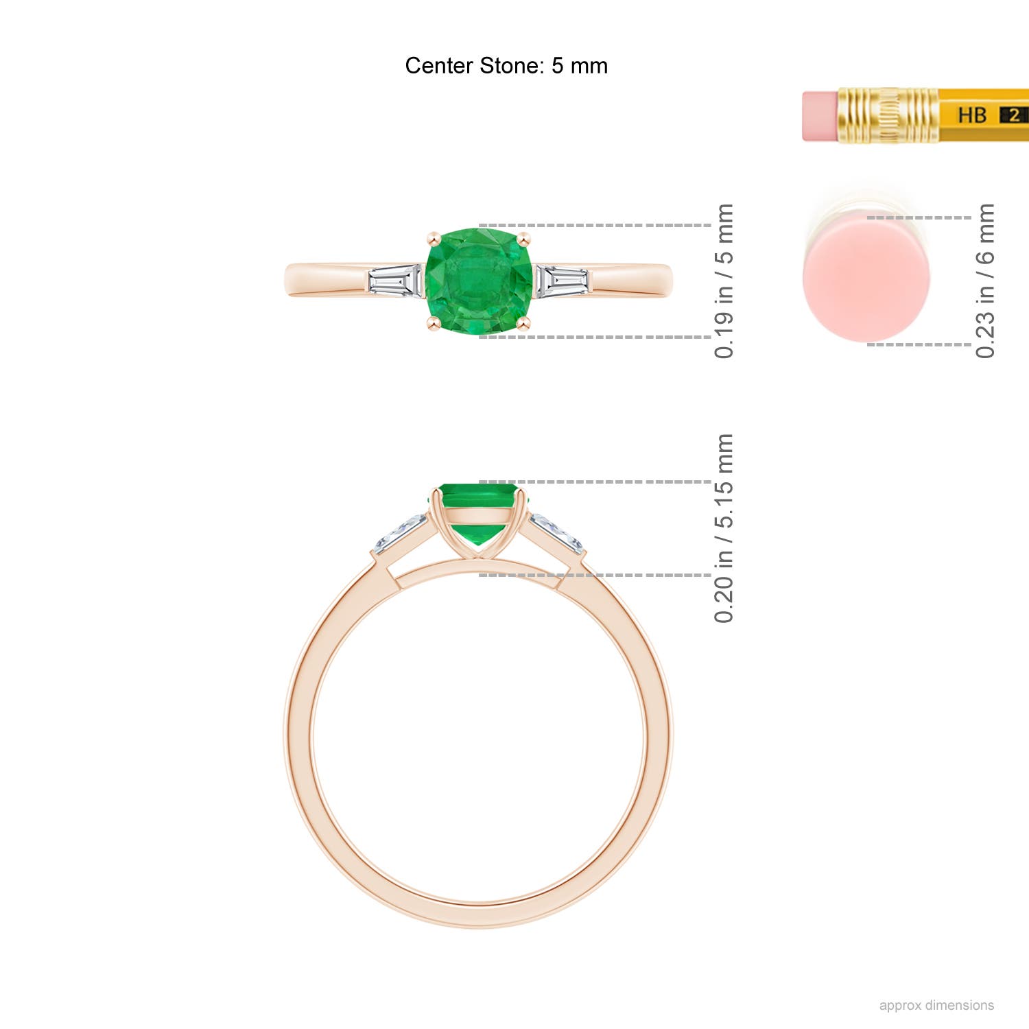 AA - Emerald / 0.83 CT / 14 KT Rose Gold