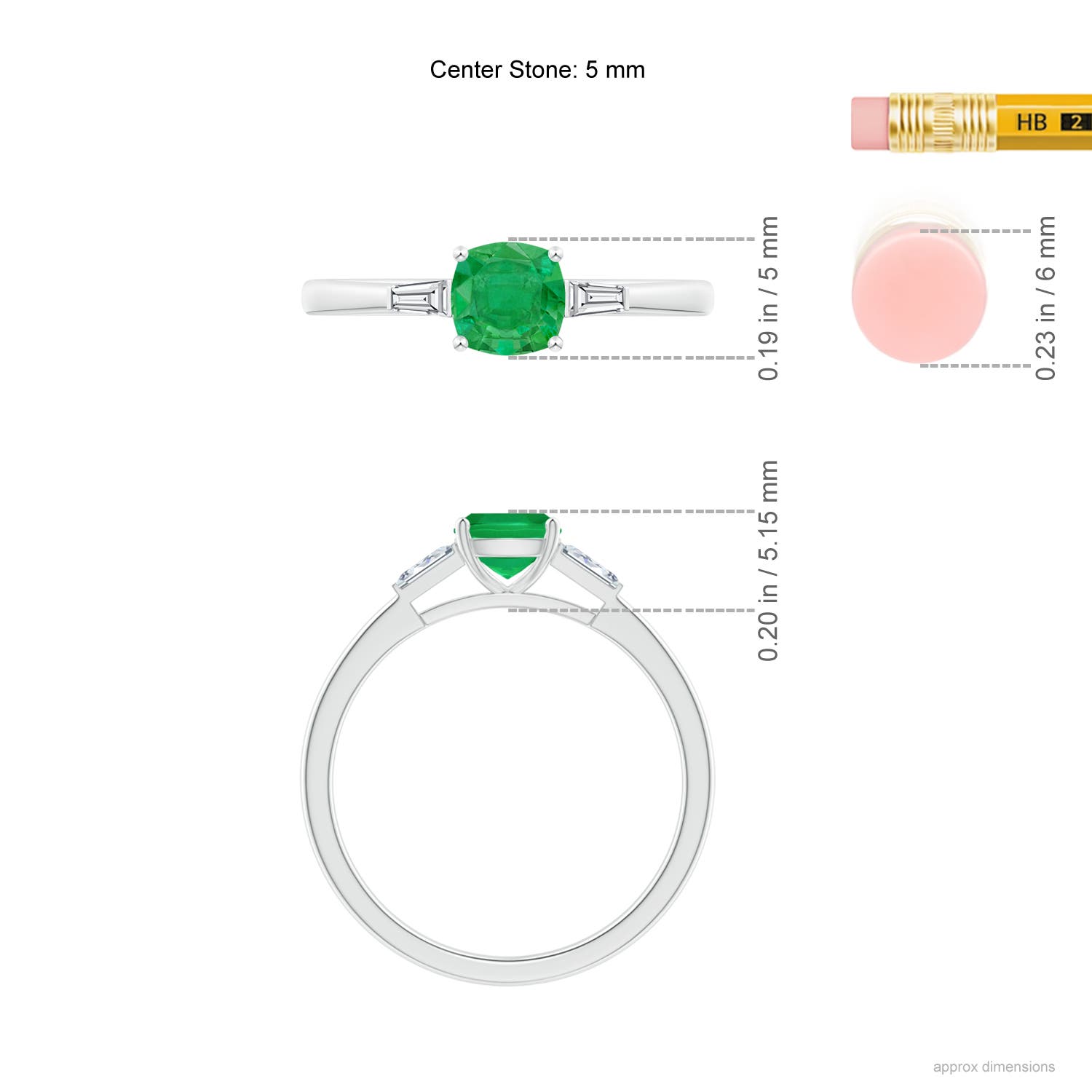 AA - Emerald / 0.83 CT / 14 KT White Gold