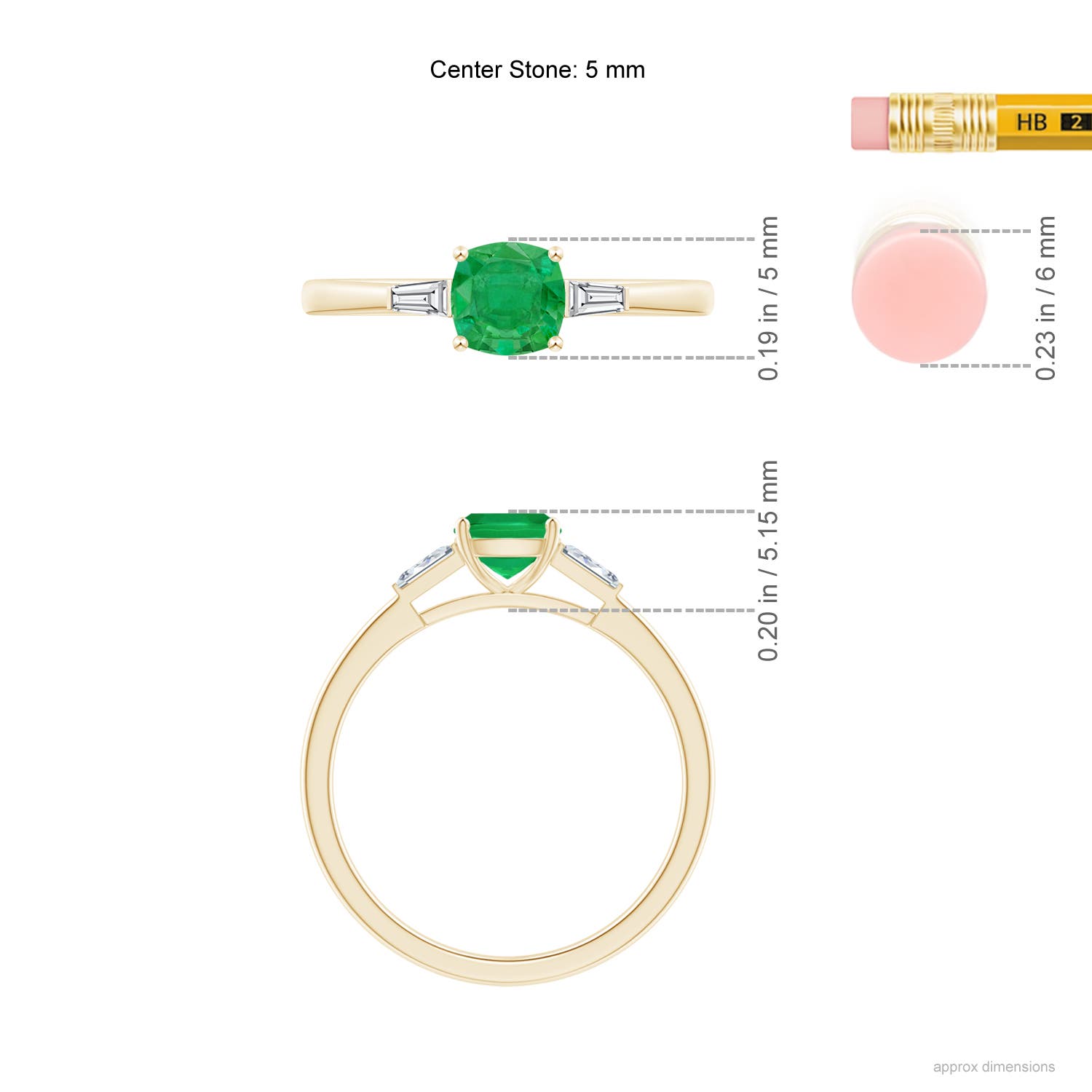 AA - Emerald / 0.83 CT / 14 KT Yellow Gold