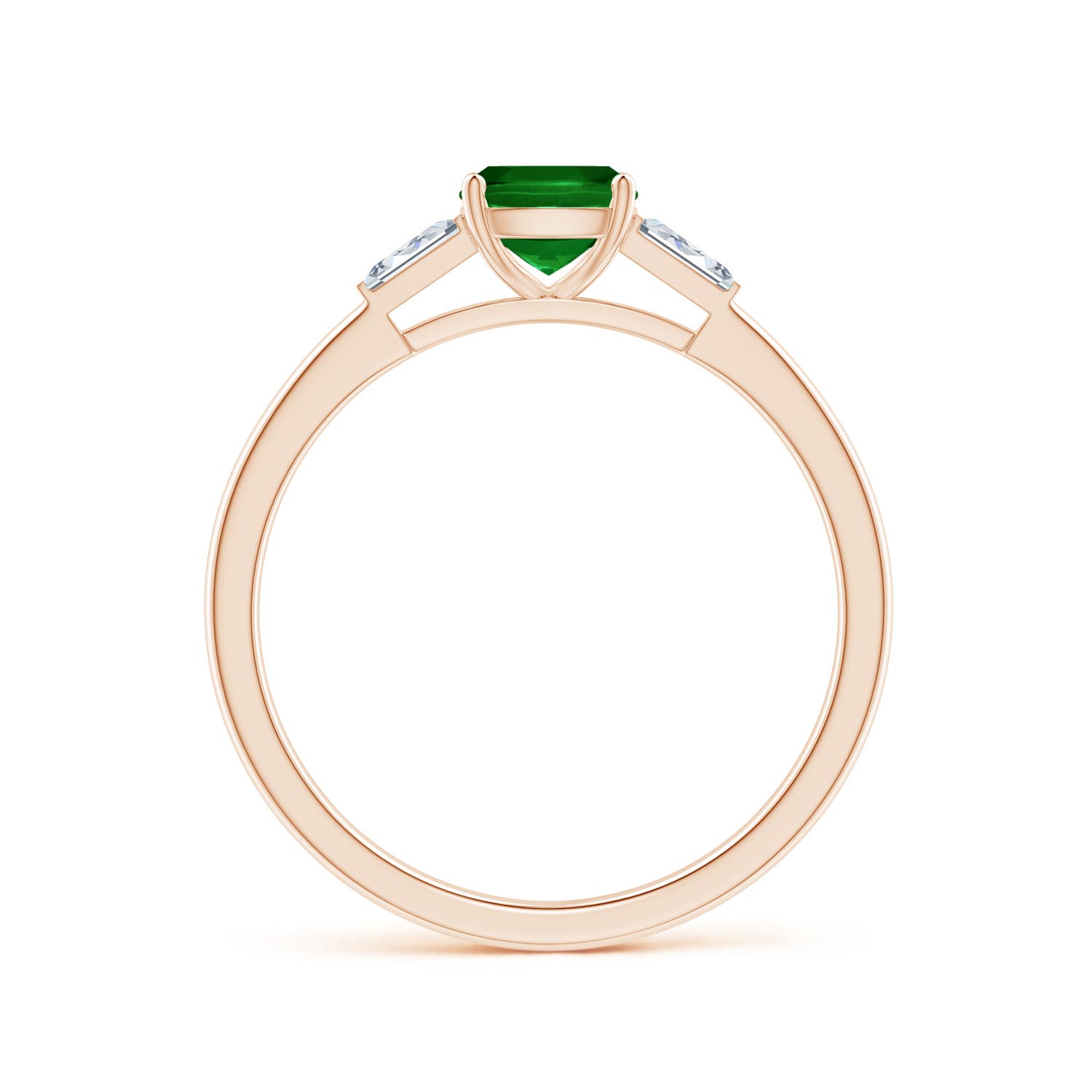 AAAA - Emerald / 0.83 CT / 14 KT Rose Gold