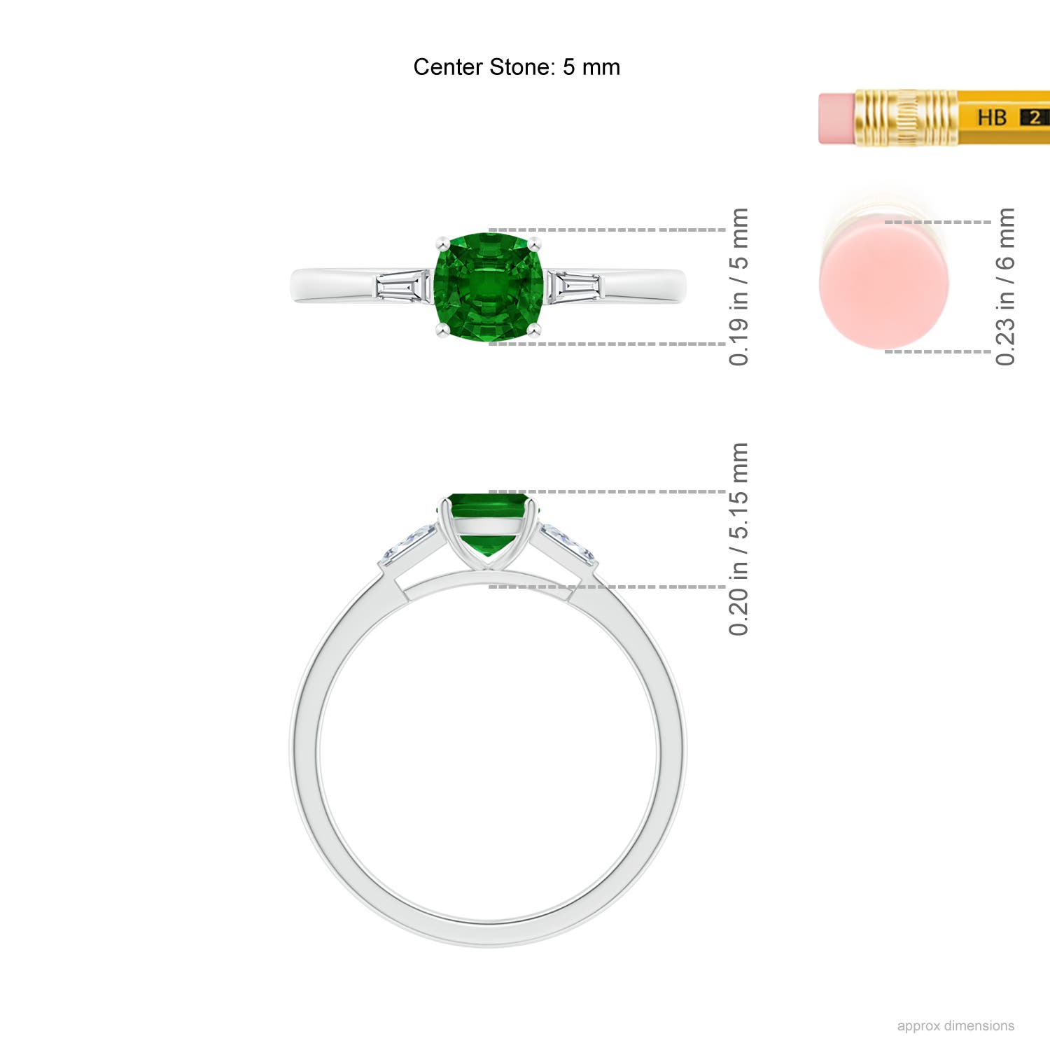 AAAA - Emerald / 0.83 CT / 14 KT White Gold