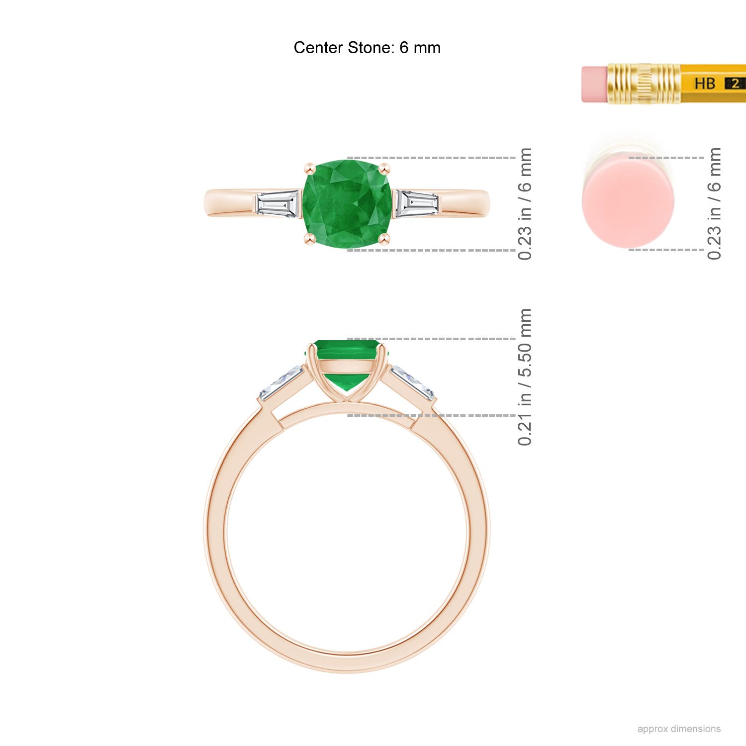 A - Emerald / 1.13 CT / 14 KT Rose Gold