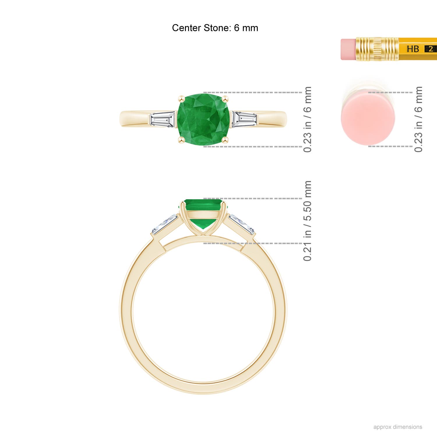 A - Emerald / 1.13 CT / 14 KT Yellow Gold