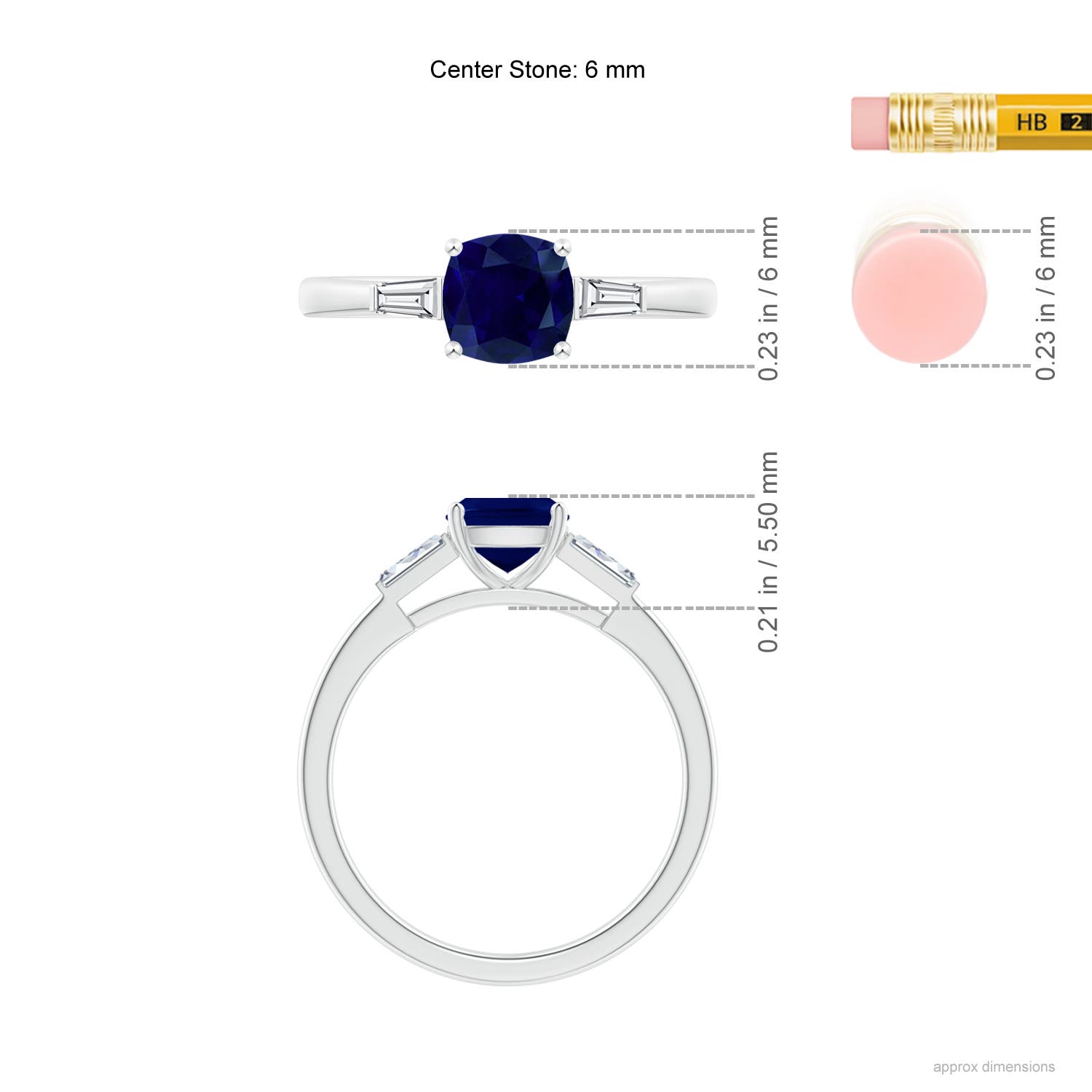 AA - Blue Sapphire / 1.3 CT / 14 KT White Gold