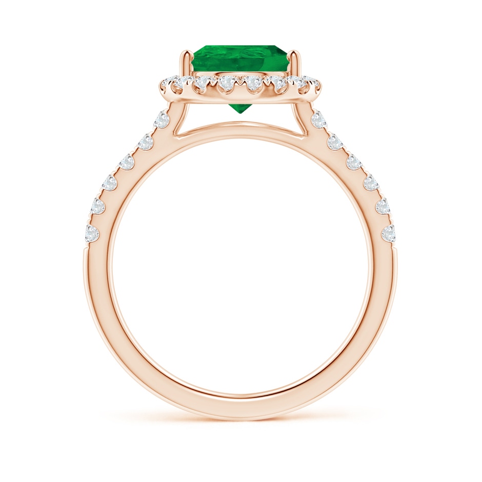 10x8mm AA Pear-Shaped Emerald Halo Engagement Ring in Rose Gold side 199