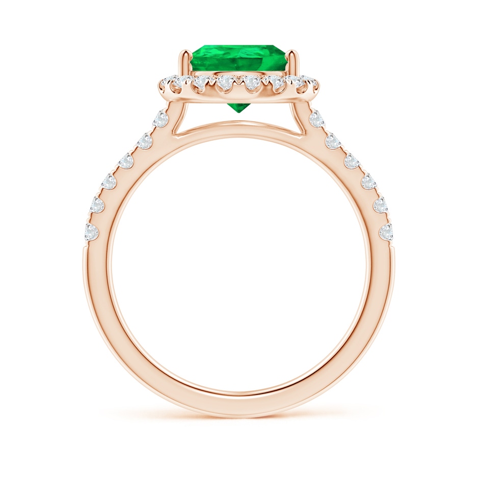 10x8mm AAA Pear-Shaped Emerald Halo Engagement Ring in 18K Rose Gold side 199
