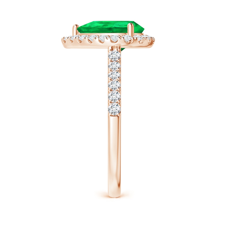 10x8mm AAA Pear-Shaped Emerald Halo Engagement Ring in Rose Gold side 299