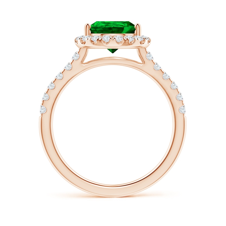 10x8mm AAAA Pear-Shaped Emerald Halo Engagement Ring in 18K Rose Gold side 199