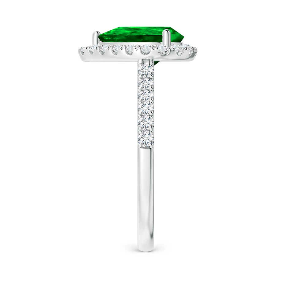 10x8mm AAAA Pear-Shaped Emerald Halo Engagement Ring in P950 Platinum side 299