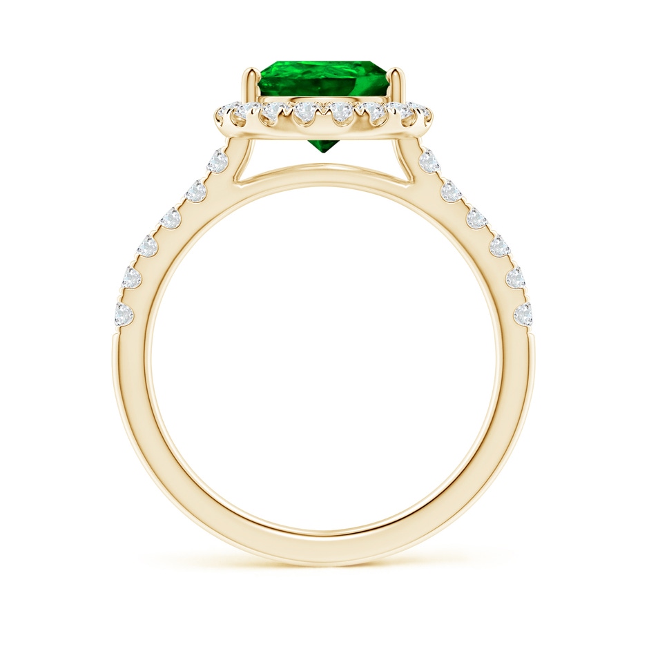 10x8mm AAAA Pear-Shaped Emerald Halo Engagement Ring in Yellow Gold side 199
