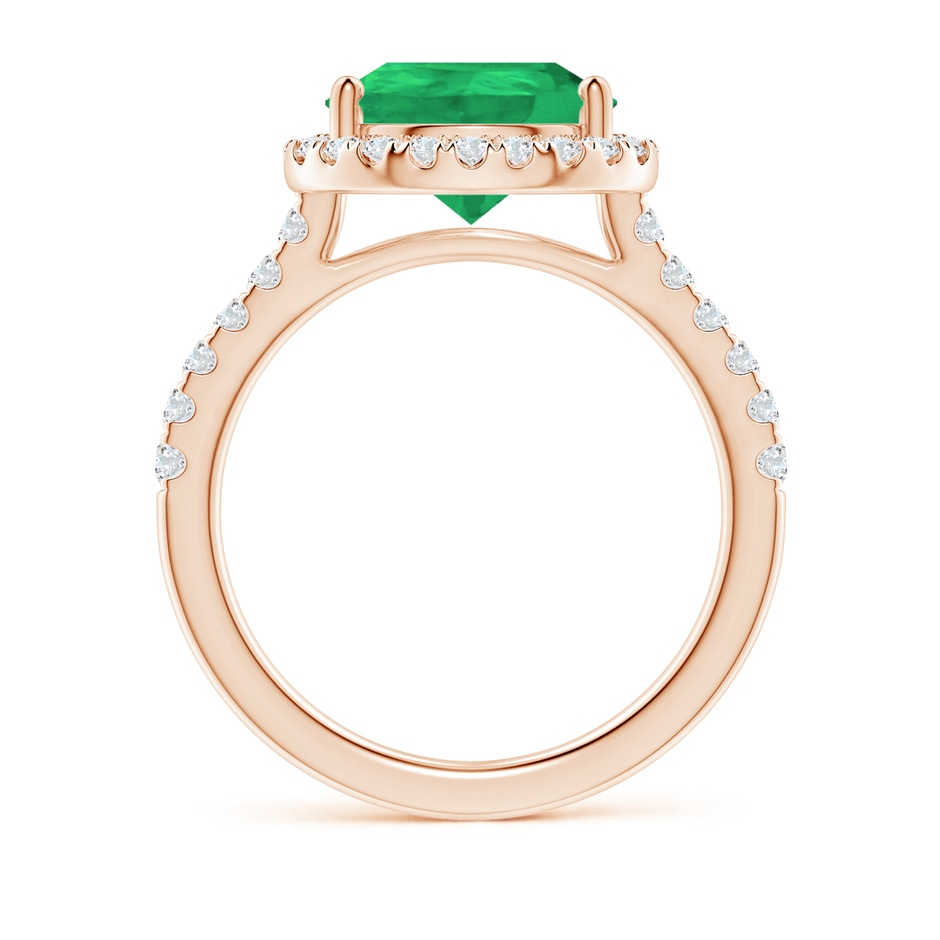 12x10mm A Pear-Shaped Emerald Halo Engagement Ring in Rose Gold side 199