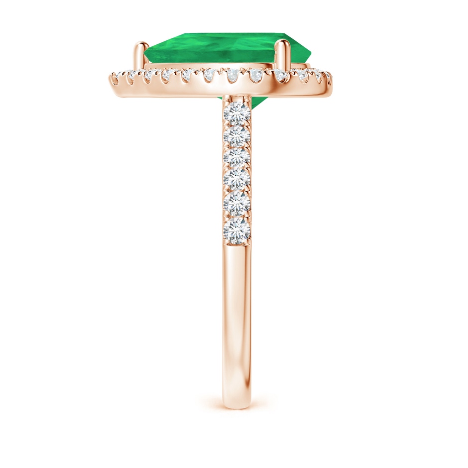 12x10mm A Pear-Shaped Emerald Halo Engagement Ring in Rose Gold side 299