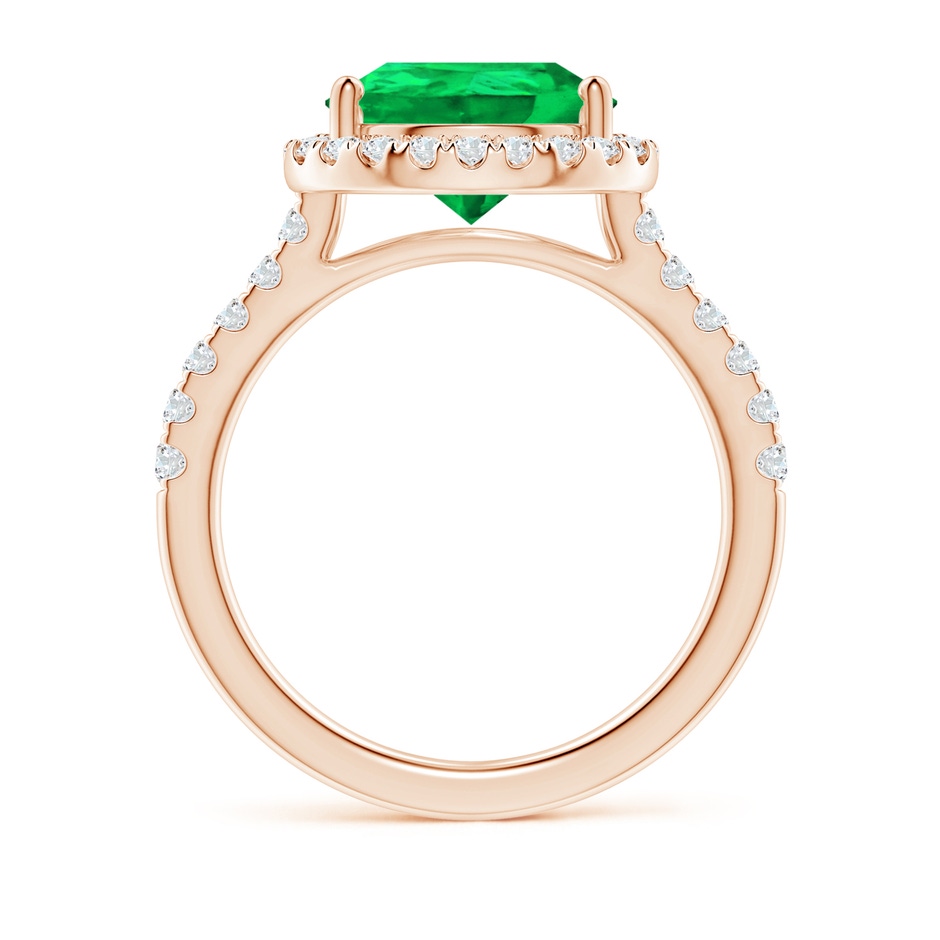 12x10mm AAA Pear-Shaped Emerald Halo Engagement Ring in 18K Rose Gold side 199