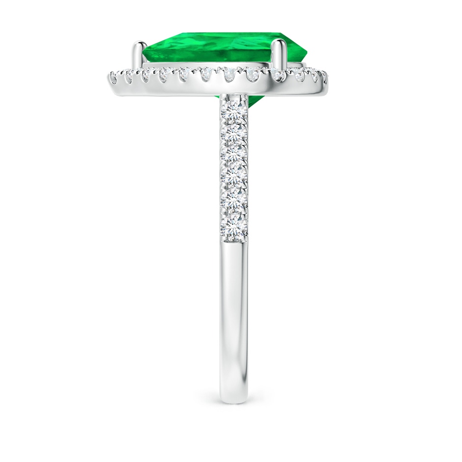 12x10mm AAA Pear-Shaped Emerald Halo Engagement Ring in P950 Platinum side 299