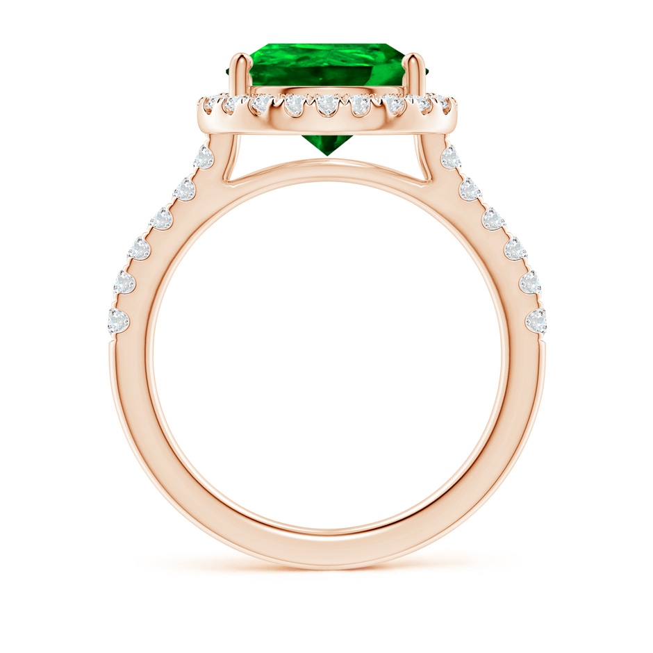 12x10mm AAAA Pear-Shaped Emerald Halo Engagement Ring in Rose Gold side 199