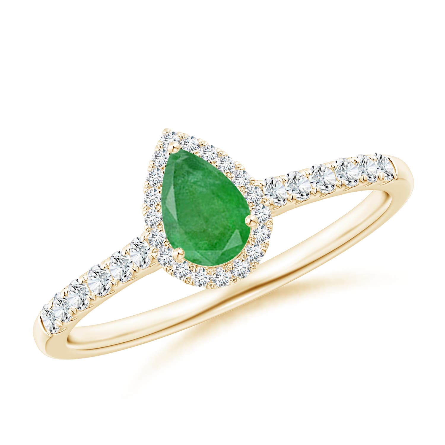 A - Emerald / 0.56 CT / 14 KT Yellow Gold