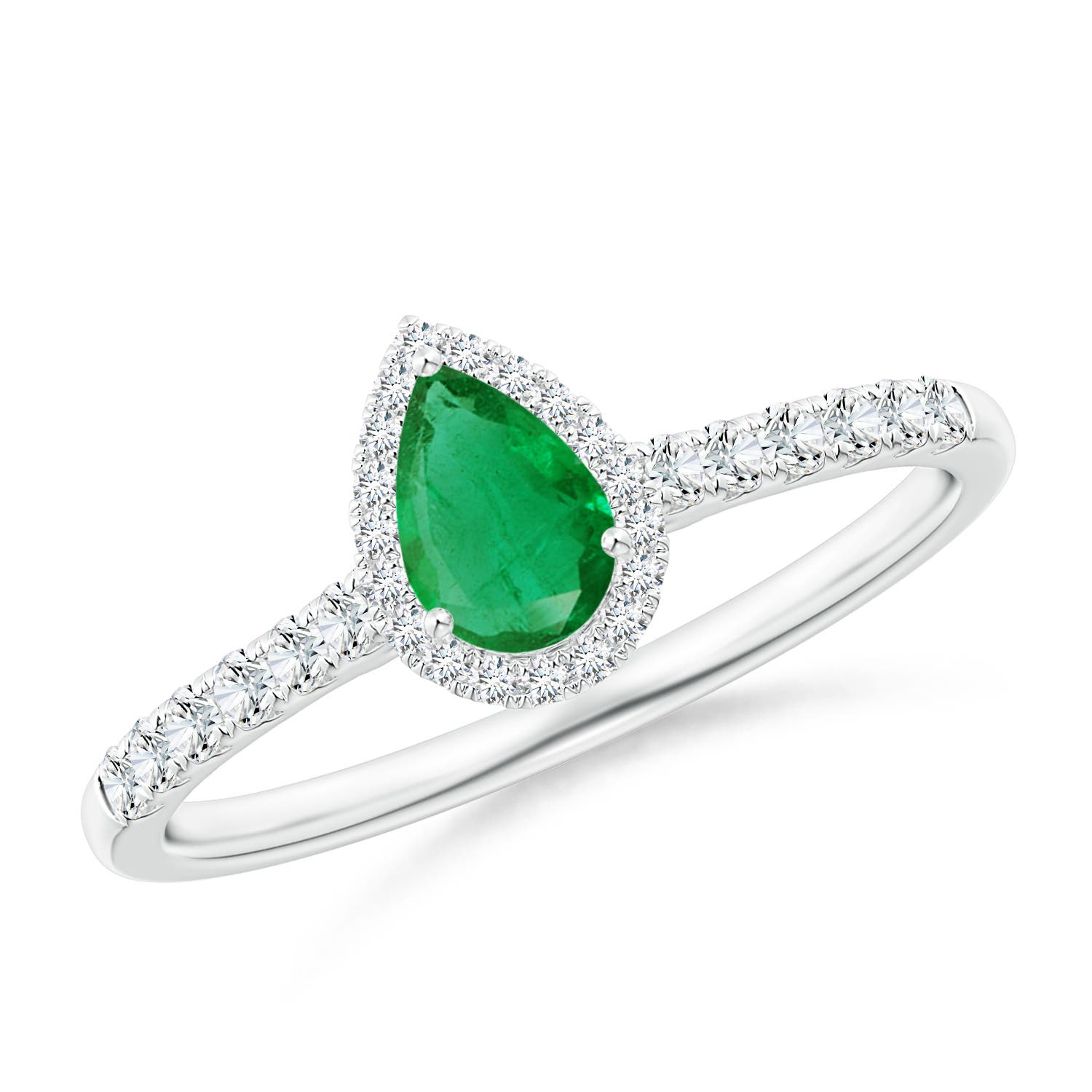 AA - Emerald / 0.56 CT / 14 KT White Gold