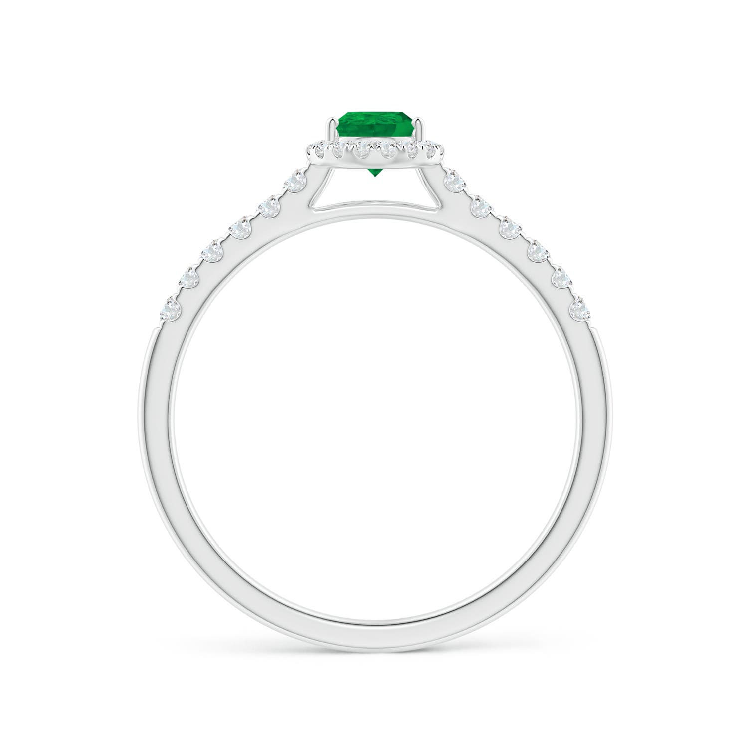 AA - Emerald / 0.56 CT / 14 KT White Gold