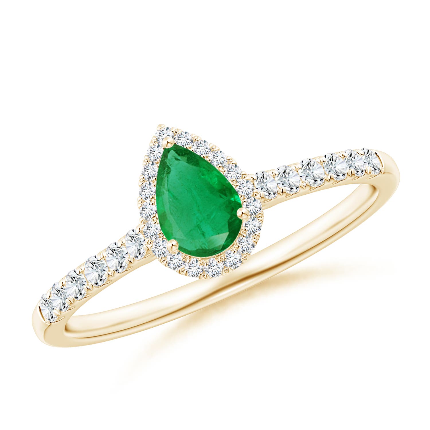 AA - Emerald / 0.56 CT / 14 KT Yellow Gold