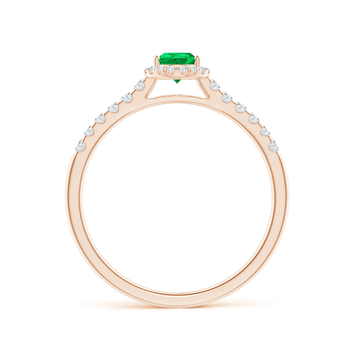 AAA - Emerald / 0.56 CT / 14 KT Rose Gold