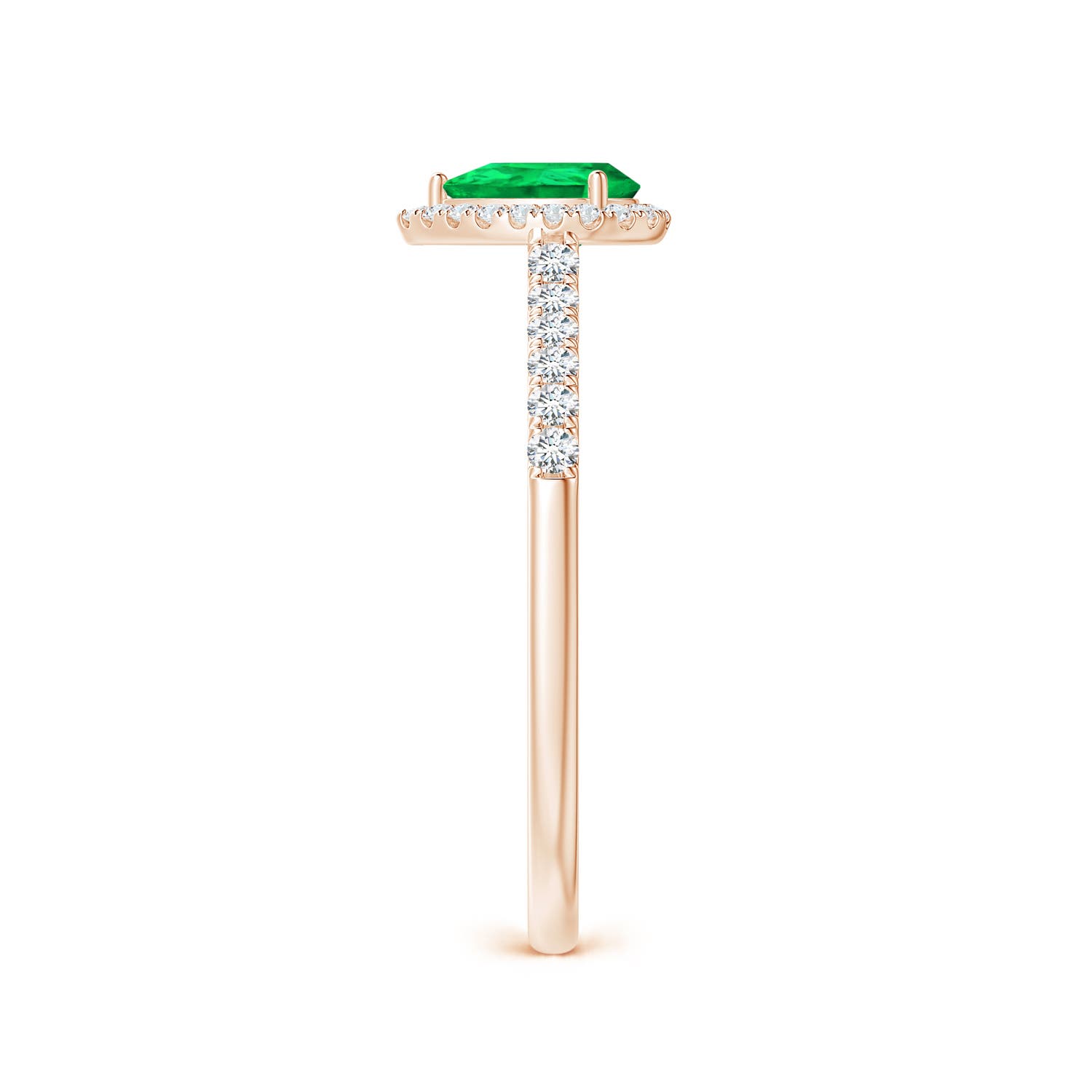AAA - Emerald / 0.56 CT / 14 KT Rose Gold