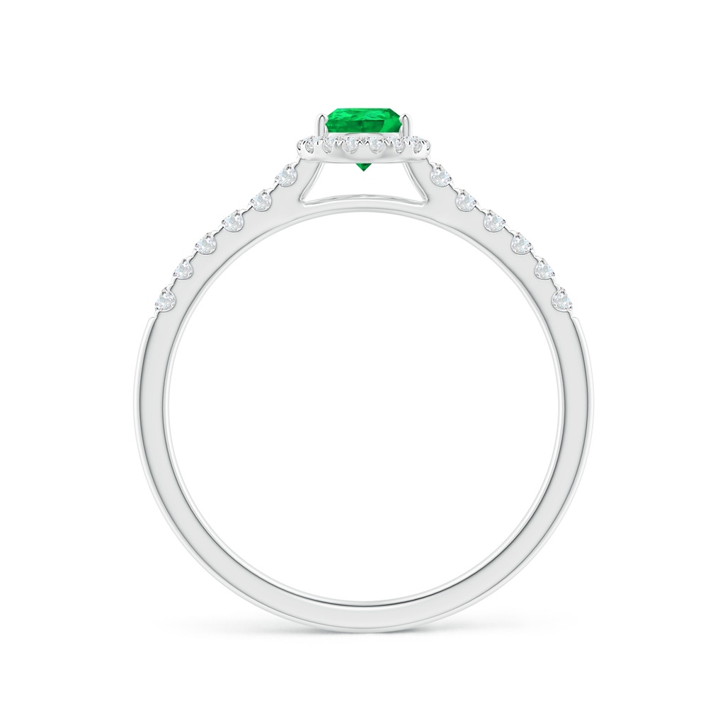 6x4mm AAA Pear-Shaped Emerald Halo Engagement Ring in White Gold Side 199