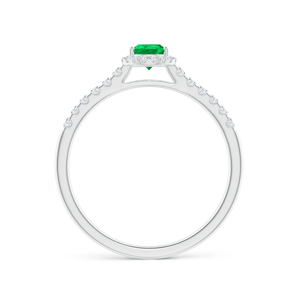 6x4mm AAA Pear-Shaped Emerald Halo Engagement Ring in White Gold - side 199