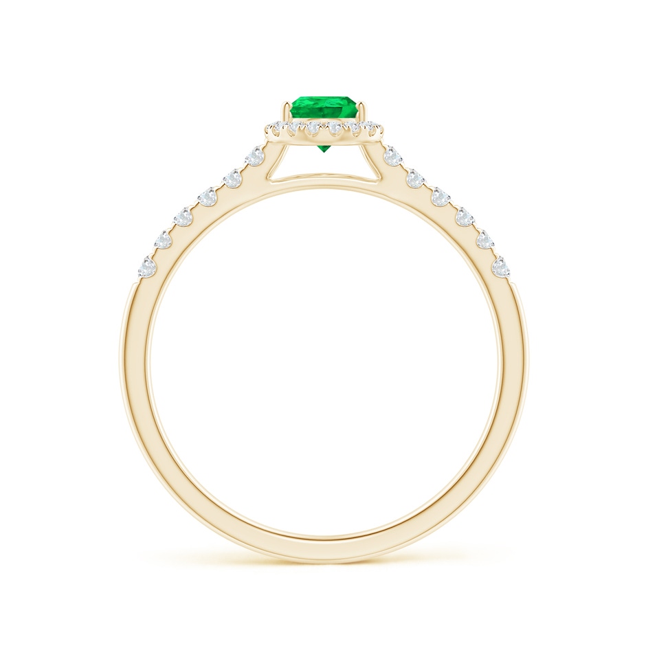 6x4mm AAA Pear-Shaped Emerald Halo Engagement Ring in Yellow Gold side 199