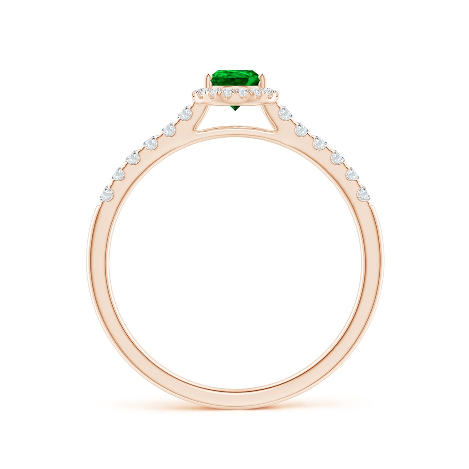6x4mm AAAA Pear-Shaped Emerald Halo Engagement Ring in Rose Gold side 199