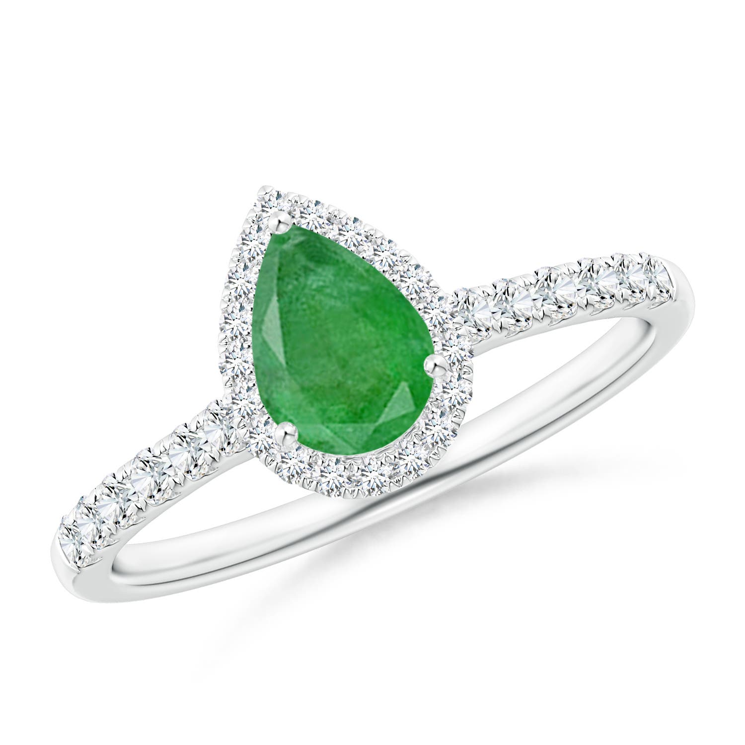 A - Emerald / 0.88 CT / 14 KT White Gold