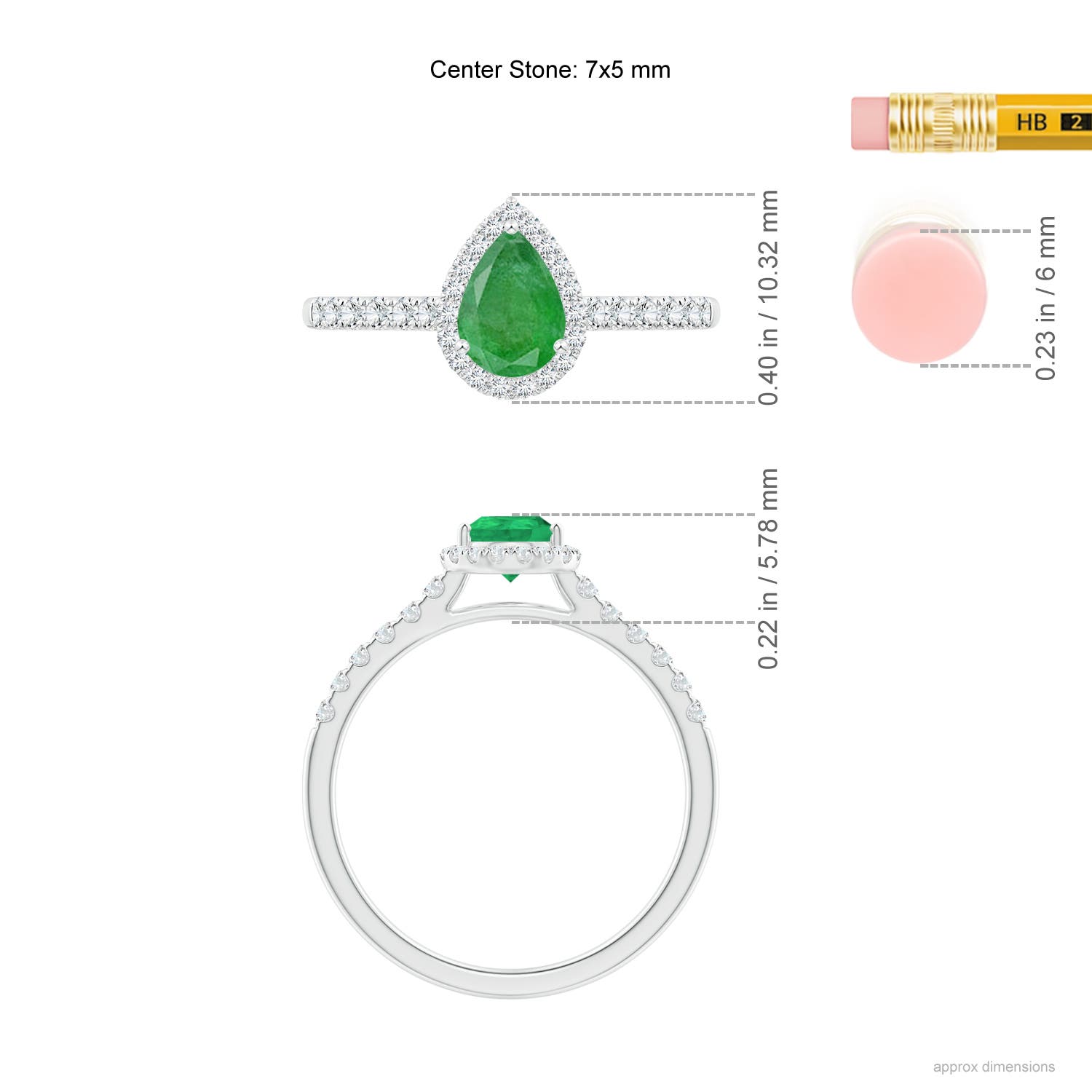 A - Emerald / 0.88 CT / 14 KT White Gold