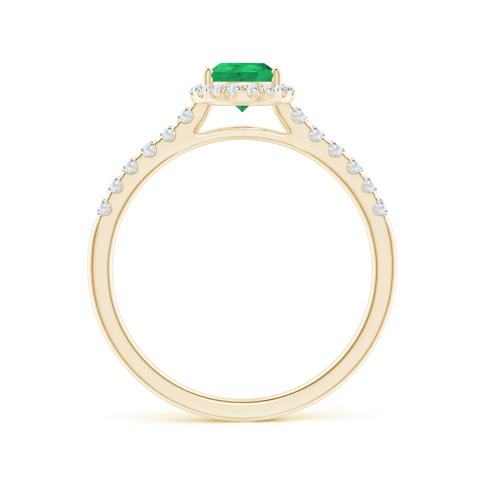 7x5mm A Pear-Shaped Emerald Halo Engagement Ring in Yellow Gold side 199