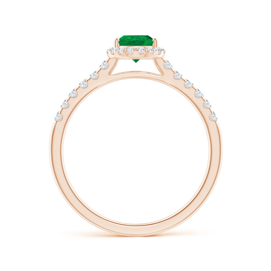7x5mm AA Pear-Shaped Emerald Halo Engagement Ring in Rose Gold side 199