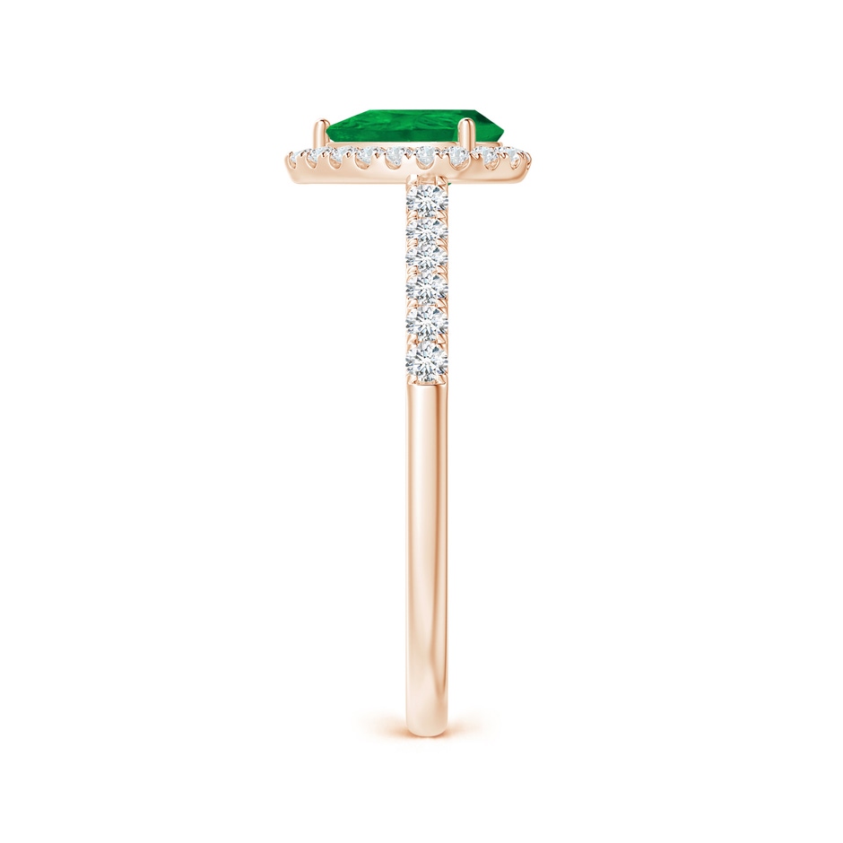 7x5mm AA Pear-Shaped Emerald Halo Engagement Ring in Rose Gold side 299