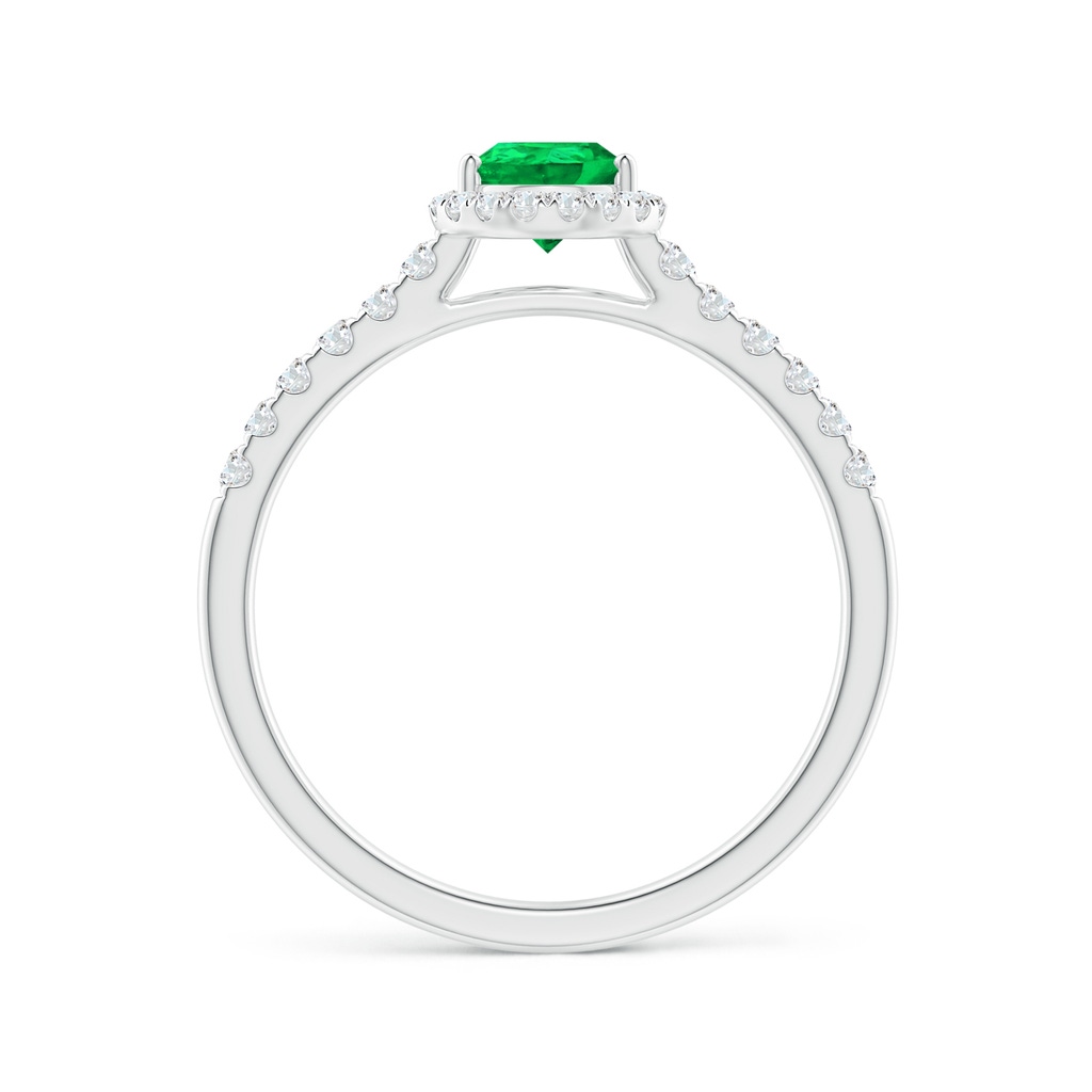 7x5mm AAA Pear-Shaped Emerald Halo Engagement Ring in P950 Platinum Side 199