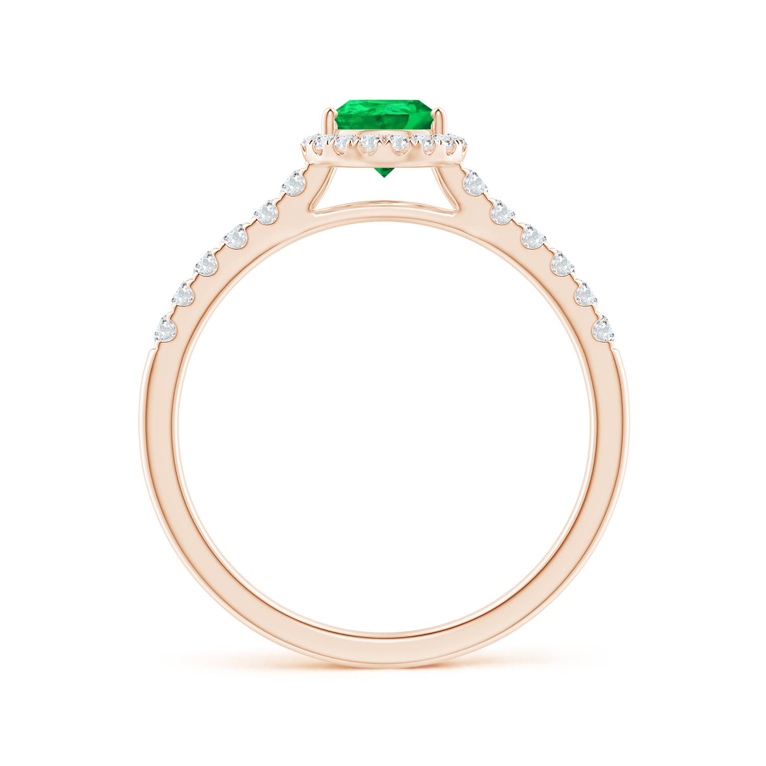 AAA - Emerald / 0.88 CT / 14 KT Rose Gold