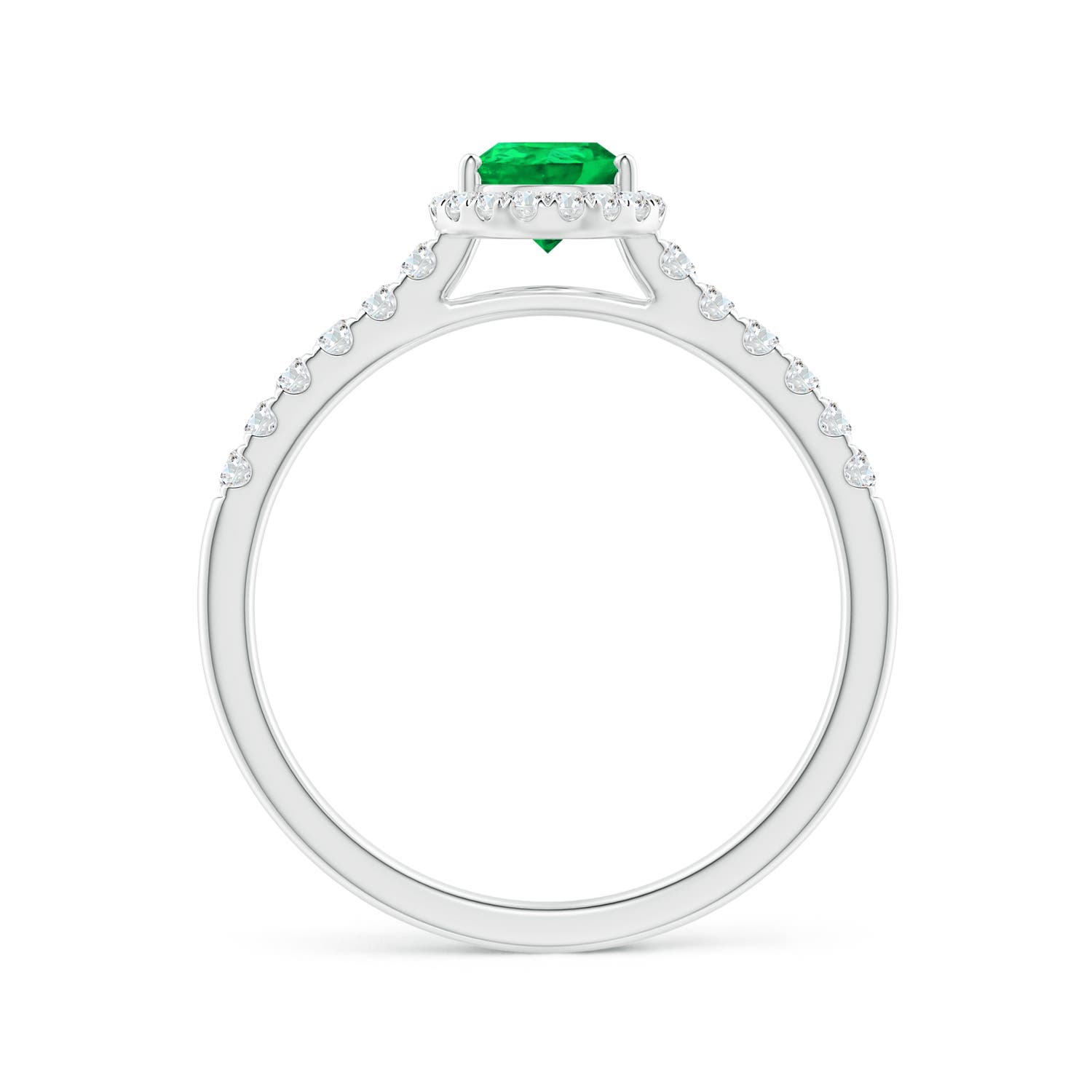 AAA - Emerald / 0.88 CT / 14 KT White Gold