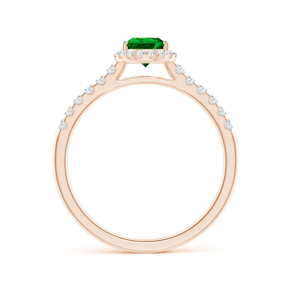 7x5mm AAAA Pear-Shaped Emerald Halo Engagement Ring in Rose Gold side 199