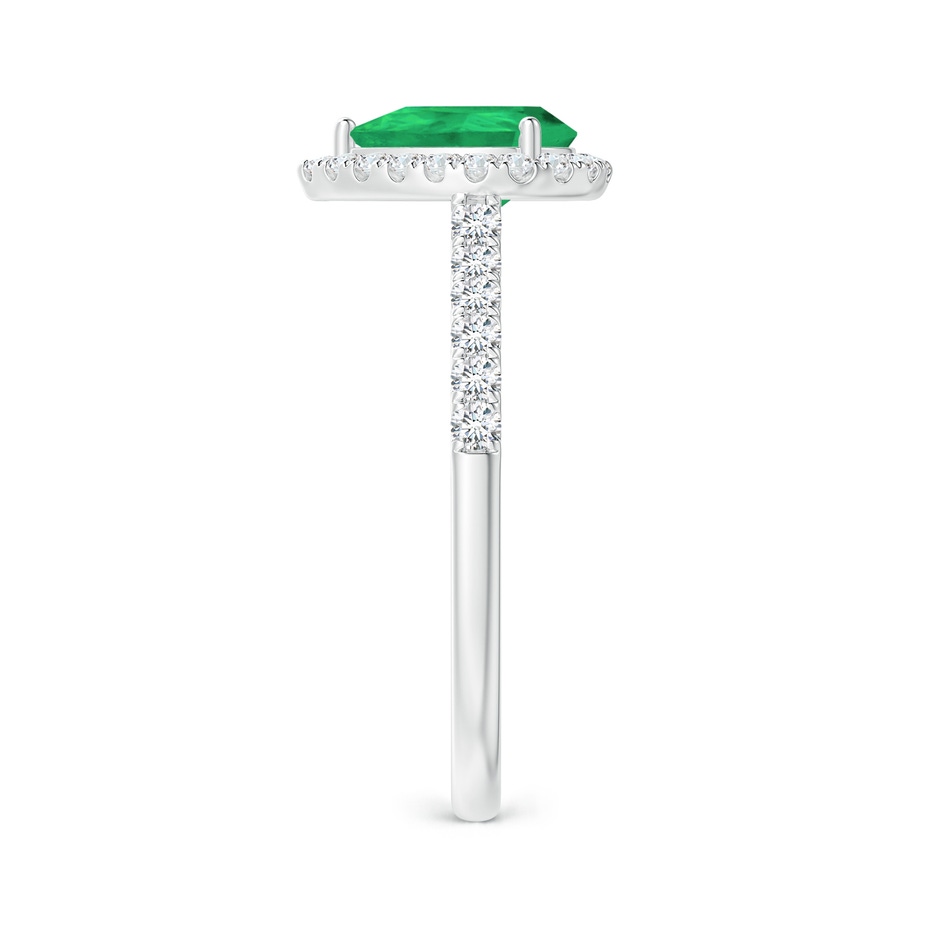 8x6mm A Pear-Shaped Emerald Halo Engagement Ring in White Gold side 299