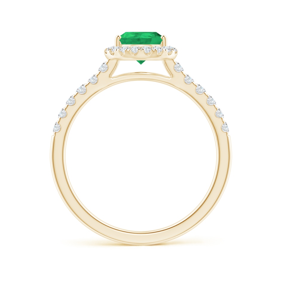8x6mm A Pear-Shaped Emerald Halo Engagement Ring in Yellow Gold side 199
