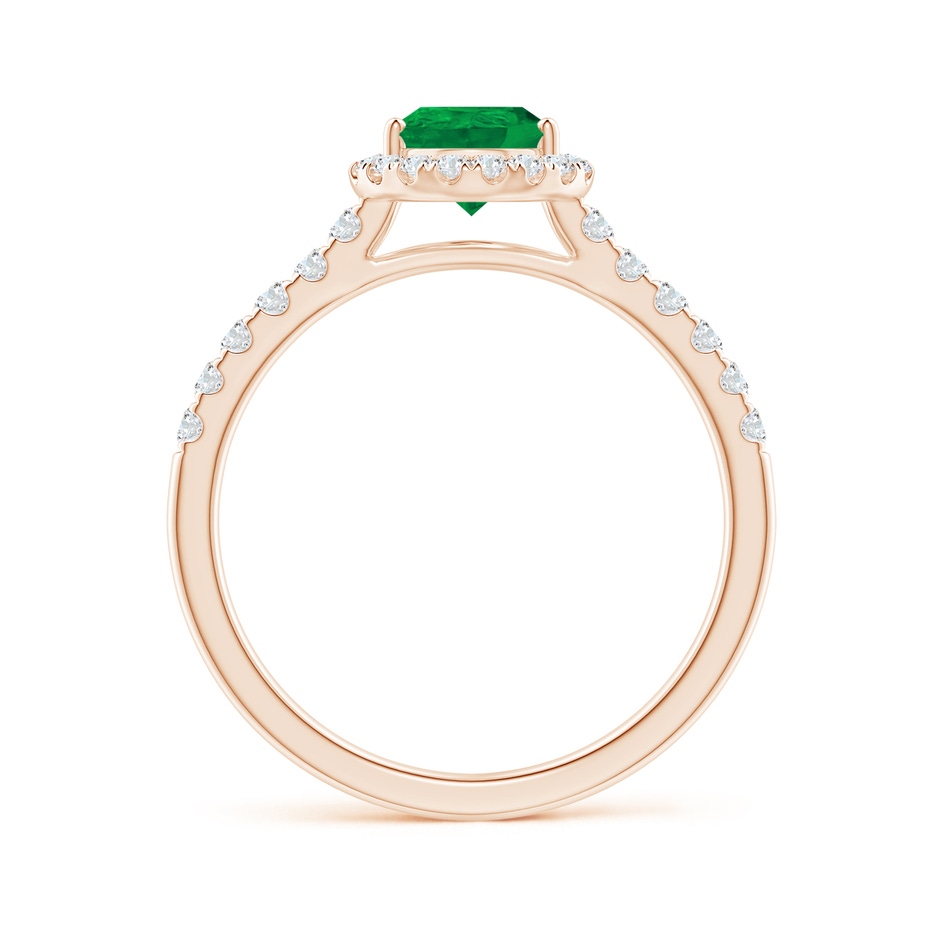 8x6mm AA Pear-Shaped Emerald Halo Engagement Ring in Rose Gold side 199